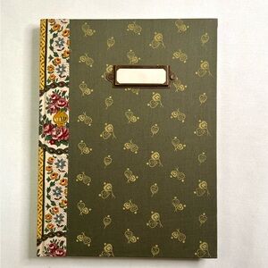 Green Floral Journal with Brass Label